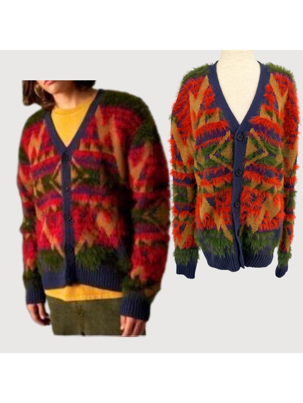 BDG UO Fuzzy Southwestern Cardigan S